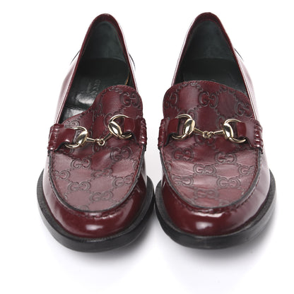 Gucci Calfskin Horsebit Guccissima Mens Platform Loafers 7 Burgundy 12 of 12