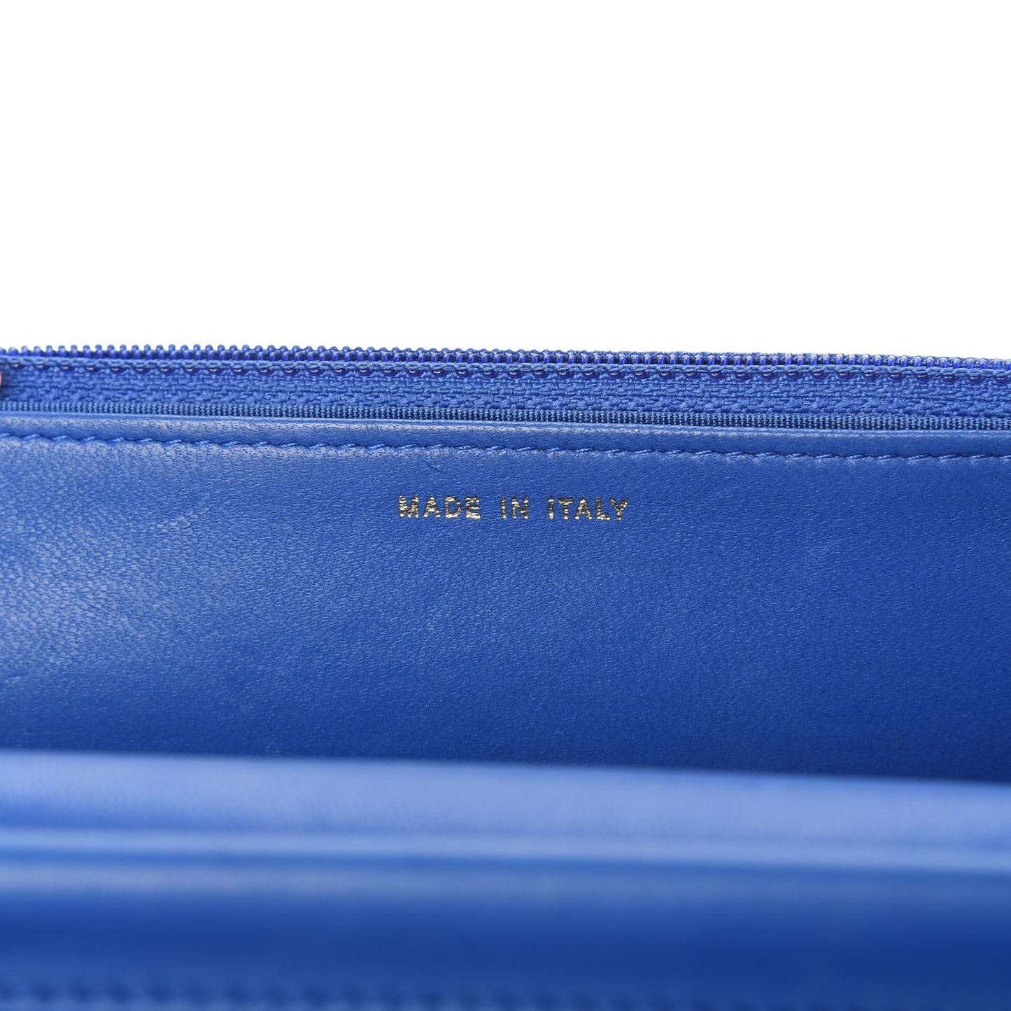 Lambskin Quilted Boy Wallet On Chain WOC Blue