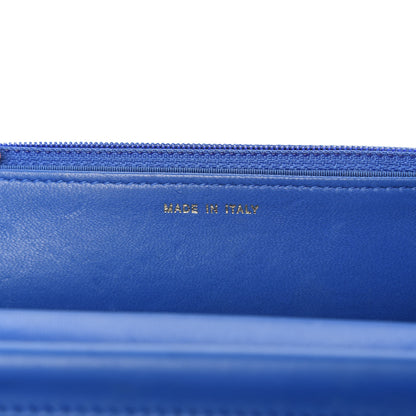 Chanel Lambskin Quilted Boy Wallet On Chain WOC Blue 9 of 12