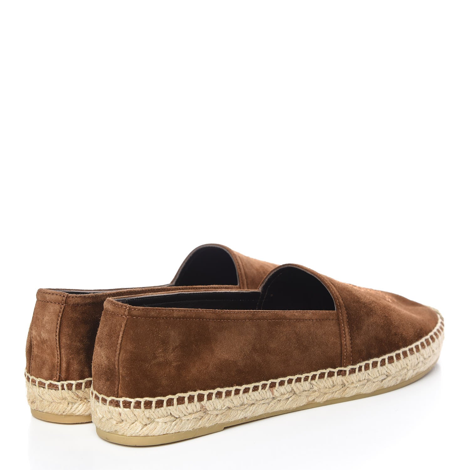 Saint Laurent Suede Monogram Espadrilles 38 Brown 4 of 10