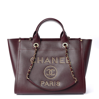 Chanel Caviar Small Studded Deauville Tote Burgundy 1 of 10