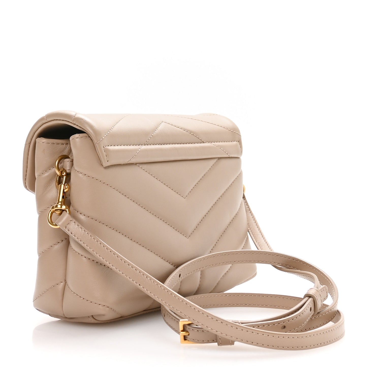Calfskin Y Quilted Monogram Toy Loulou Crossbody Bag Dark Beige
