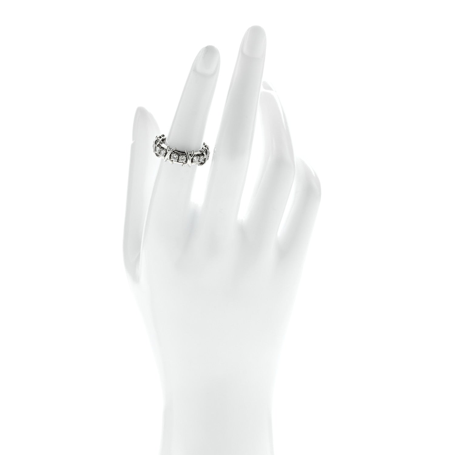 Tiffany Platinum Diamond Schlumberger Sixteen Stone Ring 51 5.75 2 of 6