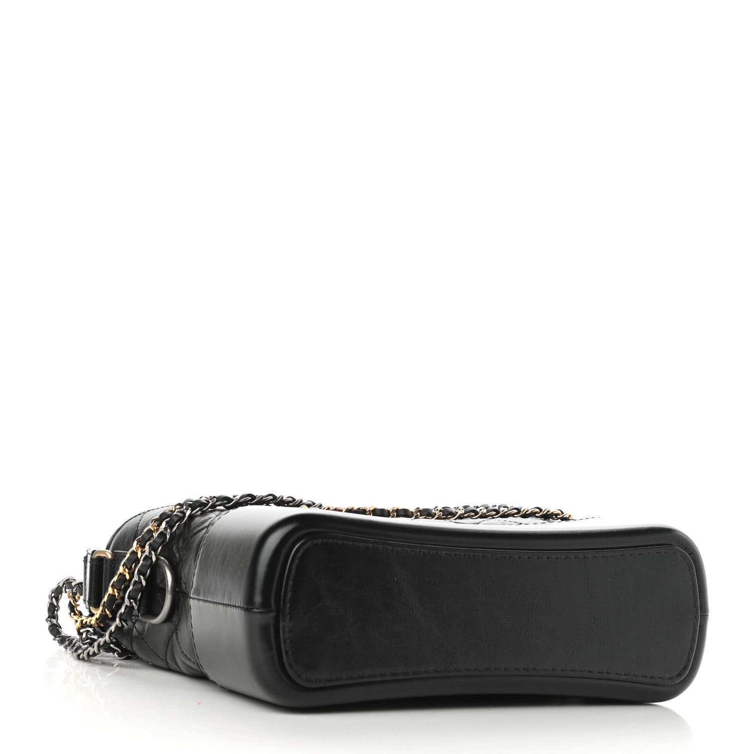 Chanel Aged Smooth Calfskin Quilted Medium Gabrielle Logo Hobo Black 4 of 10