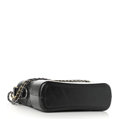 Chanel Aged Smooth Calfskin Quilted Medium Gabrielle Logo Hobo Black 4 of 10