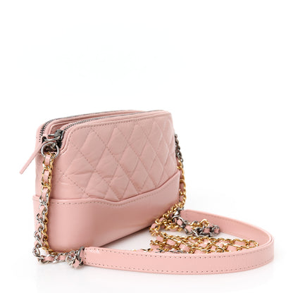 Chanel Aged Calfskin Quilted Small Gabrielle Clutch With Chain Light Pink 3 of 14