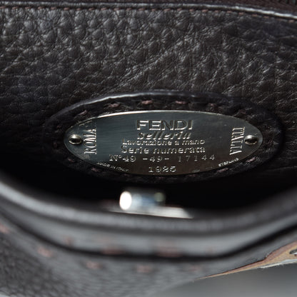 Fendi Calfskin Romano Selleria Mini Peekaboo Iconic Fit Satchel Brown 7 of 10