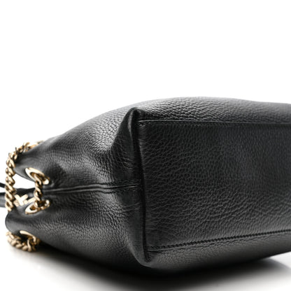 Gucci Pebbled Calfskin Small Soho Chain Shoulder Bag Black 9 of 14