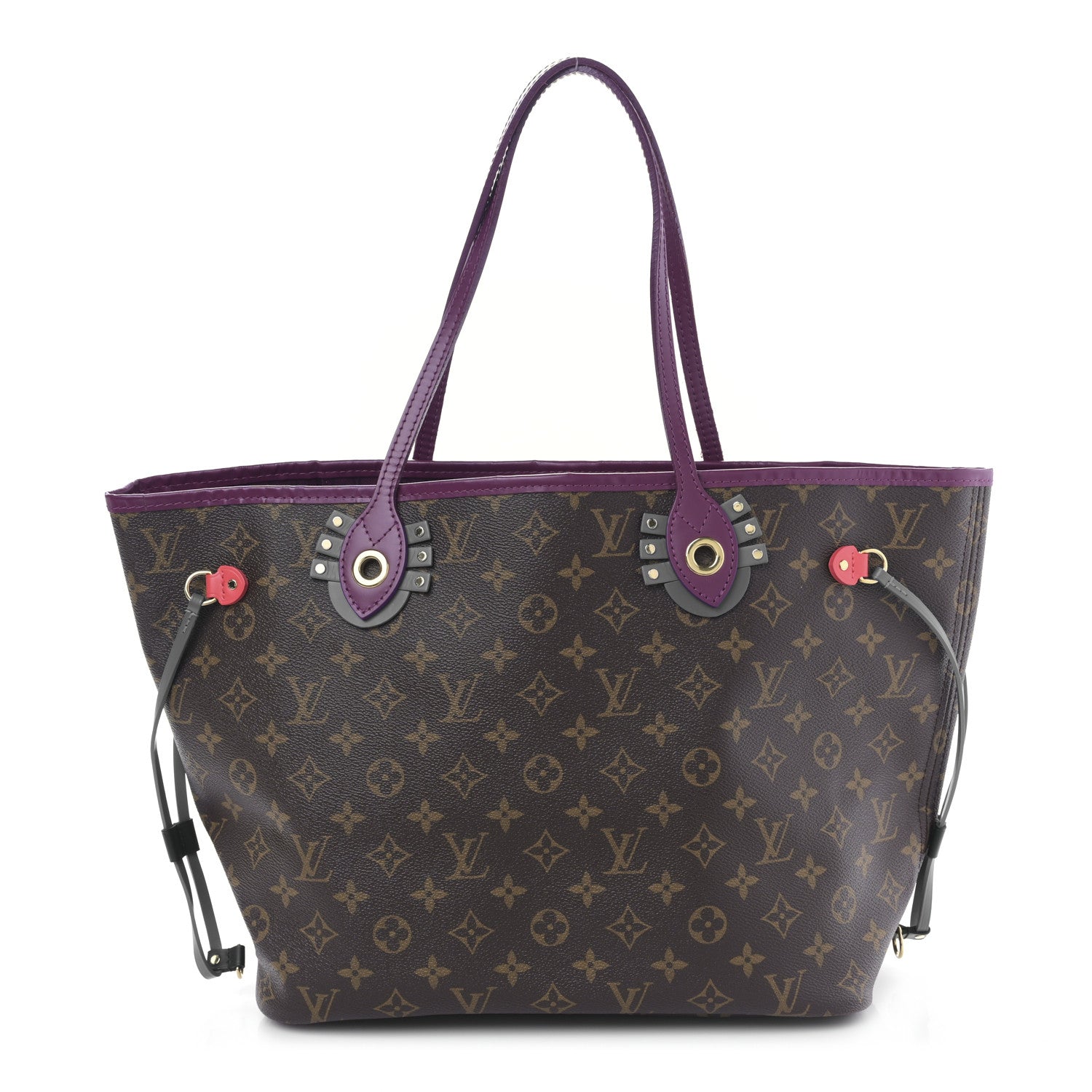 Louis Vuitton Monogram Totem Neverfull MM Magenta 1 of 8