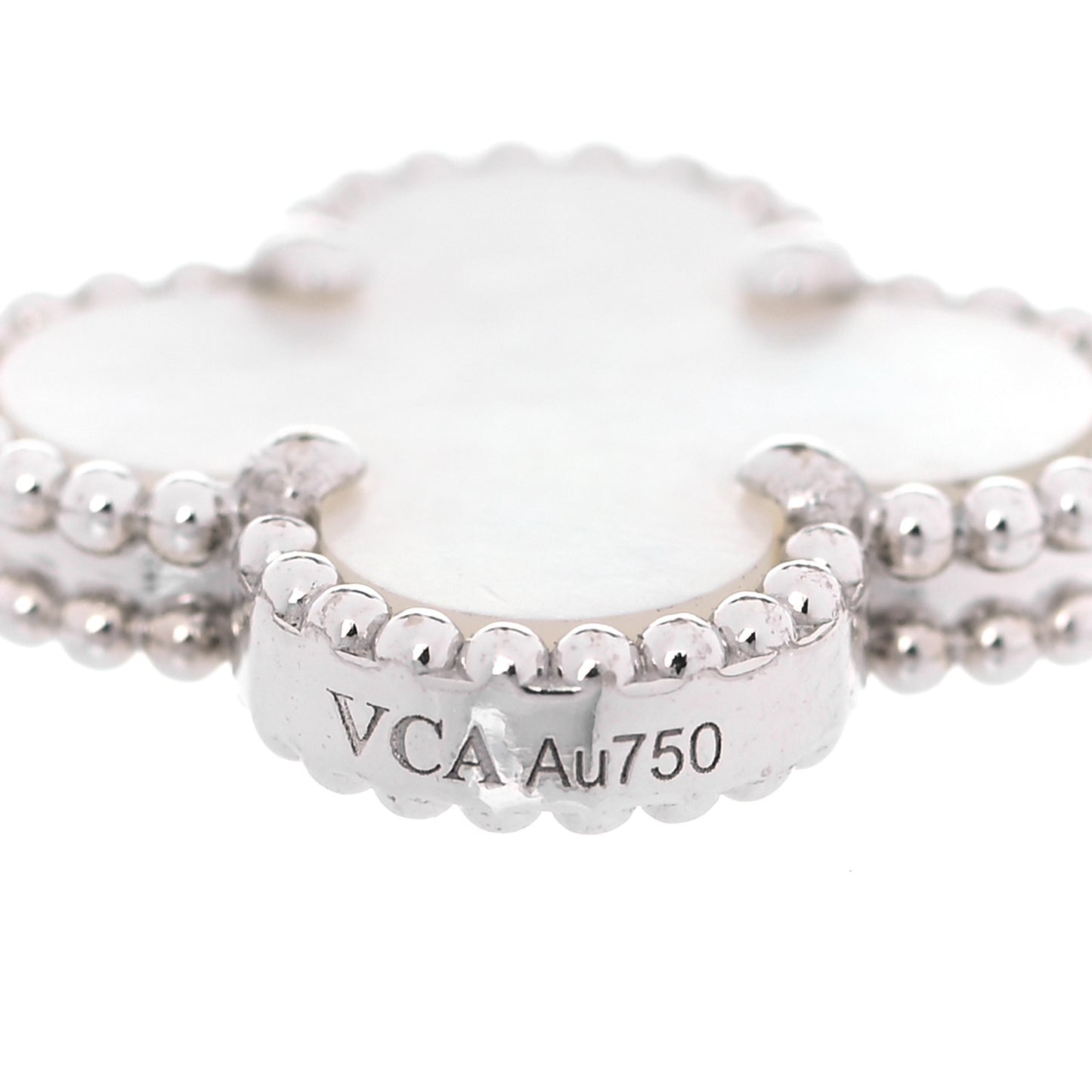 18K White Gold Mother of Pearl 5 Motifs Vintage Alhambra Bracelet