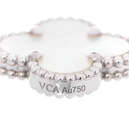 Van Cleef & Arpels 18K White Gold Mother of Pearl 5 Motifs Vintage Alhambra Bracelet 4 of 6