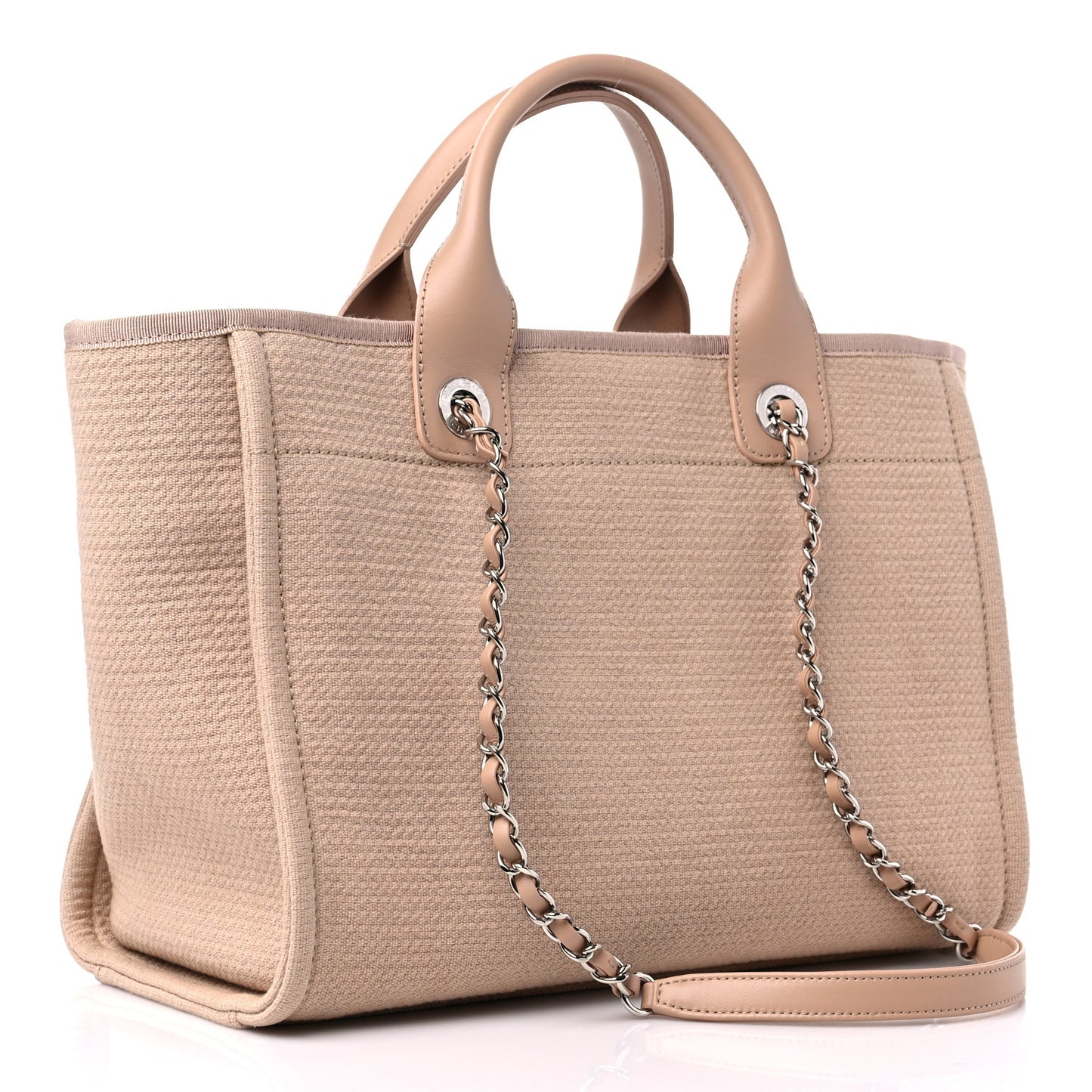 Mixed Fibers Small Deauville Tote Beige