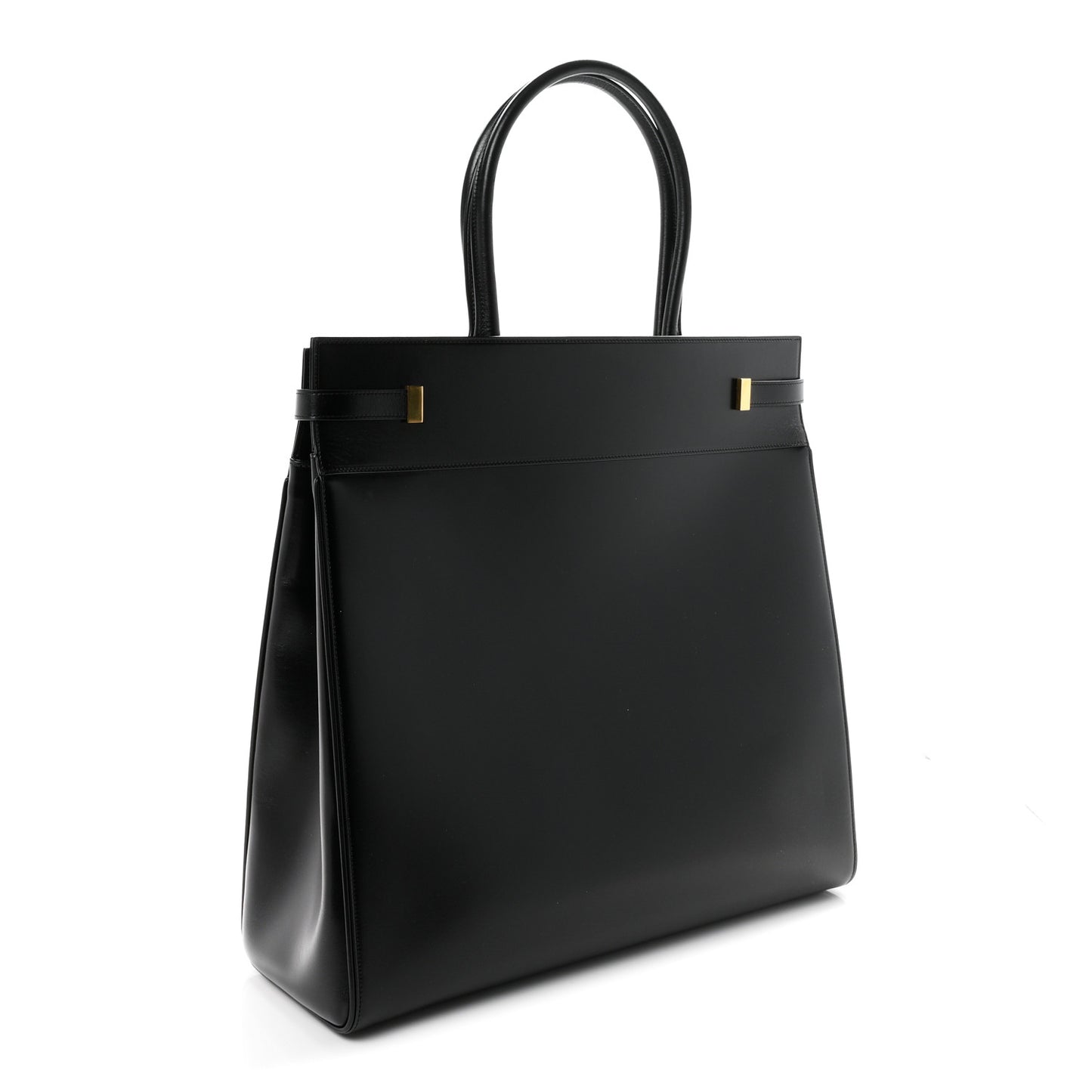 Smooth Calfskin Manhattan North South Shopper Tote Black