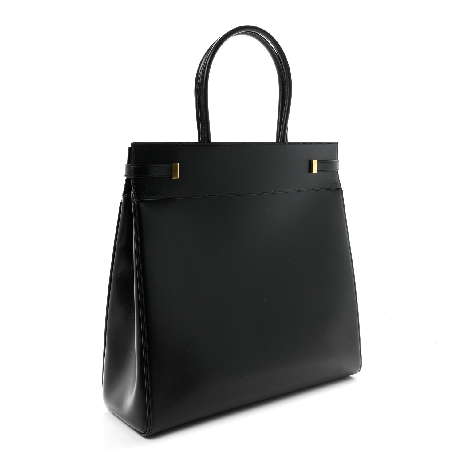 Saint Laurent Smooth Calfskin Manhattan North South Shopper Tote Black 2 of 10