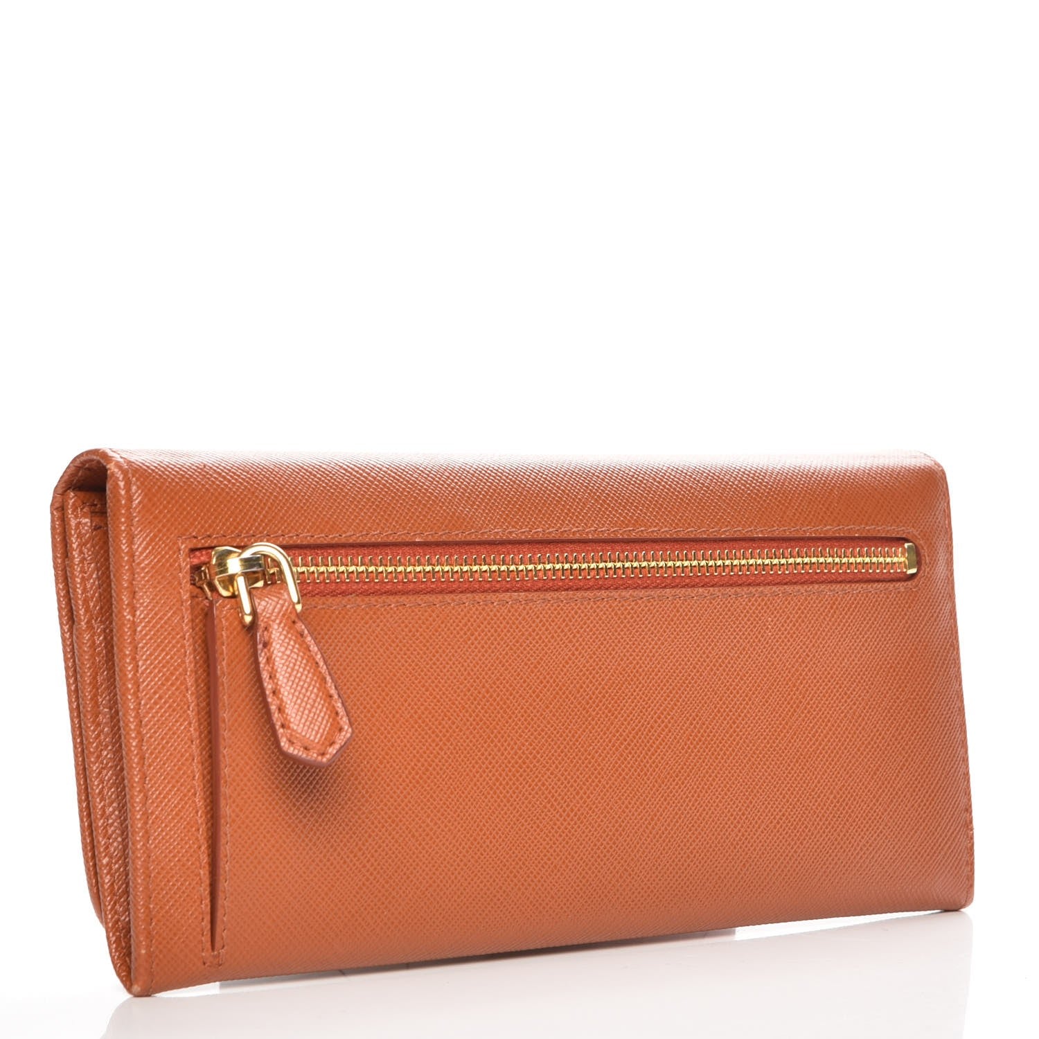 Prada Saffiano Metal Continental Flap Wallet Rame 3 of 7