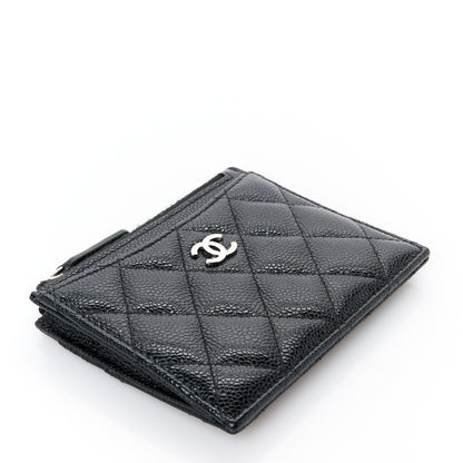 Chanel Caviar Quilted CC Zip Card Holder Black 4 of 8