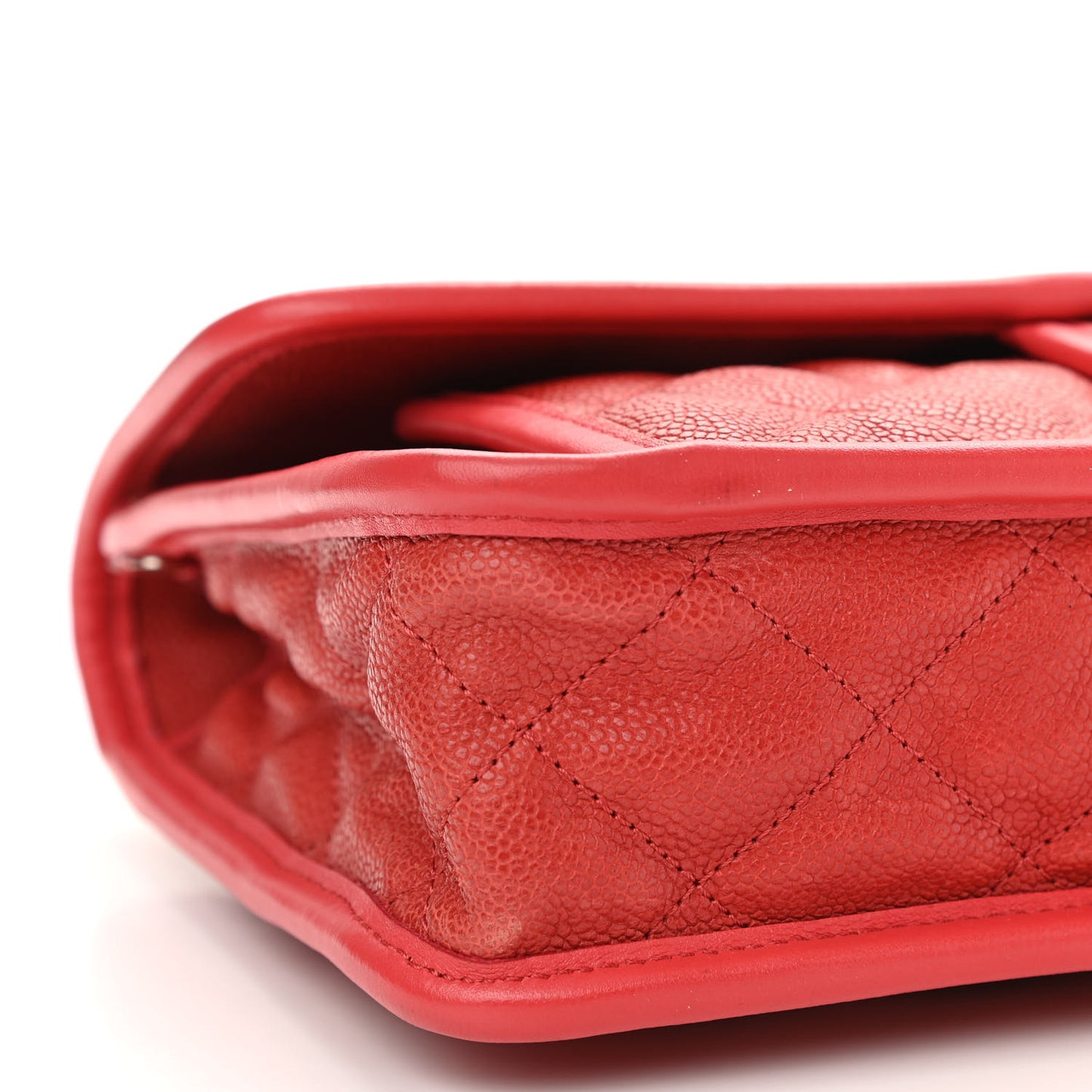 Caviar Quilted Medium French Riviera Flap Red