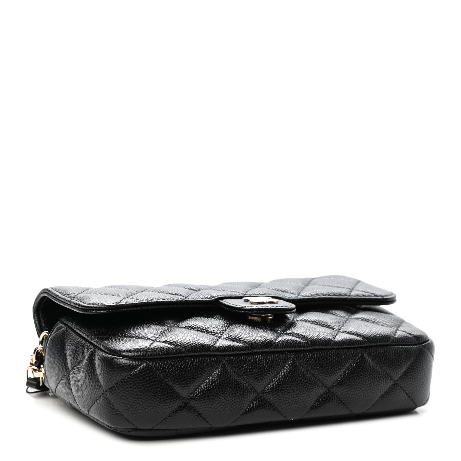 Chanel Caviar Quilted Flap Phone Holder With Chain Black 3 of 4