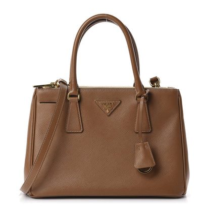 Prada Saffiano Small Galleria Double Zip Tote Caramel 1 of 12