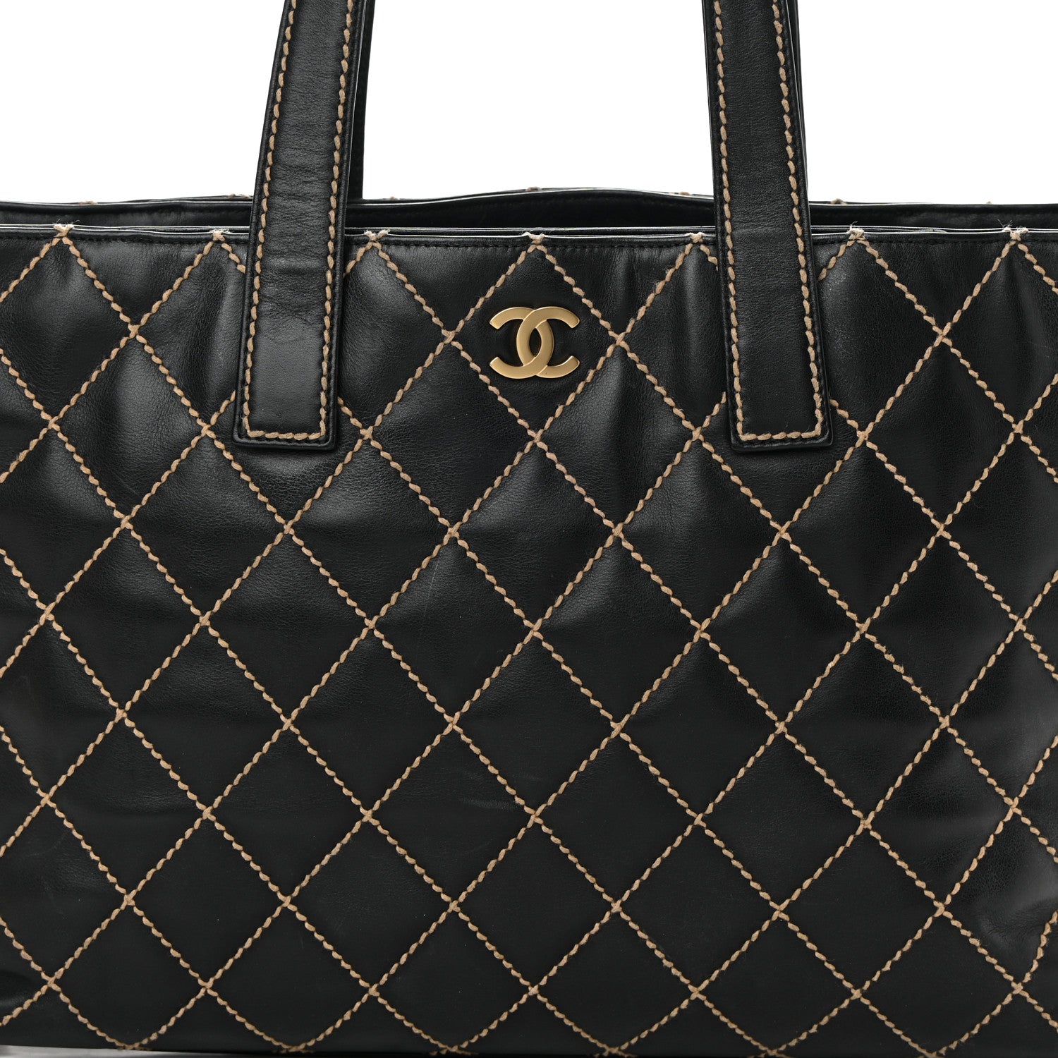Chanel Calfskin Wild Stitch Large Tote Black 7 of 17