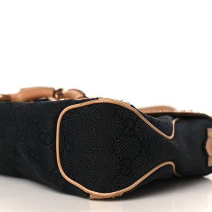 Gucci Monogram Horsebit Chain Studded Flap Shoulder Bag Black 9 of 13