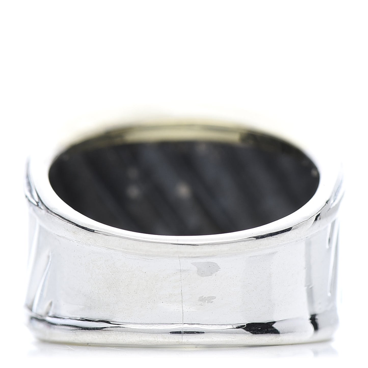 Sterling Silver 18K Yellow Gold Cable Cigar Band Ring 50 5.5
