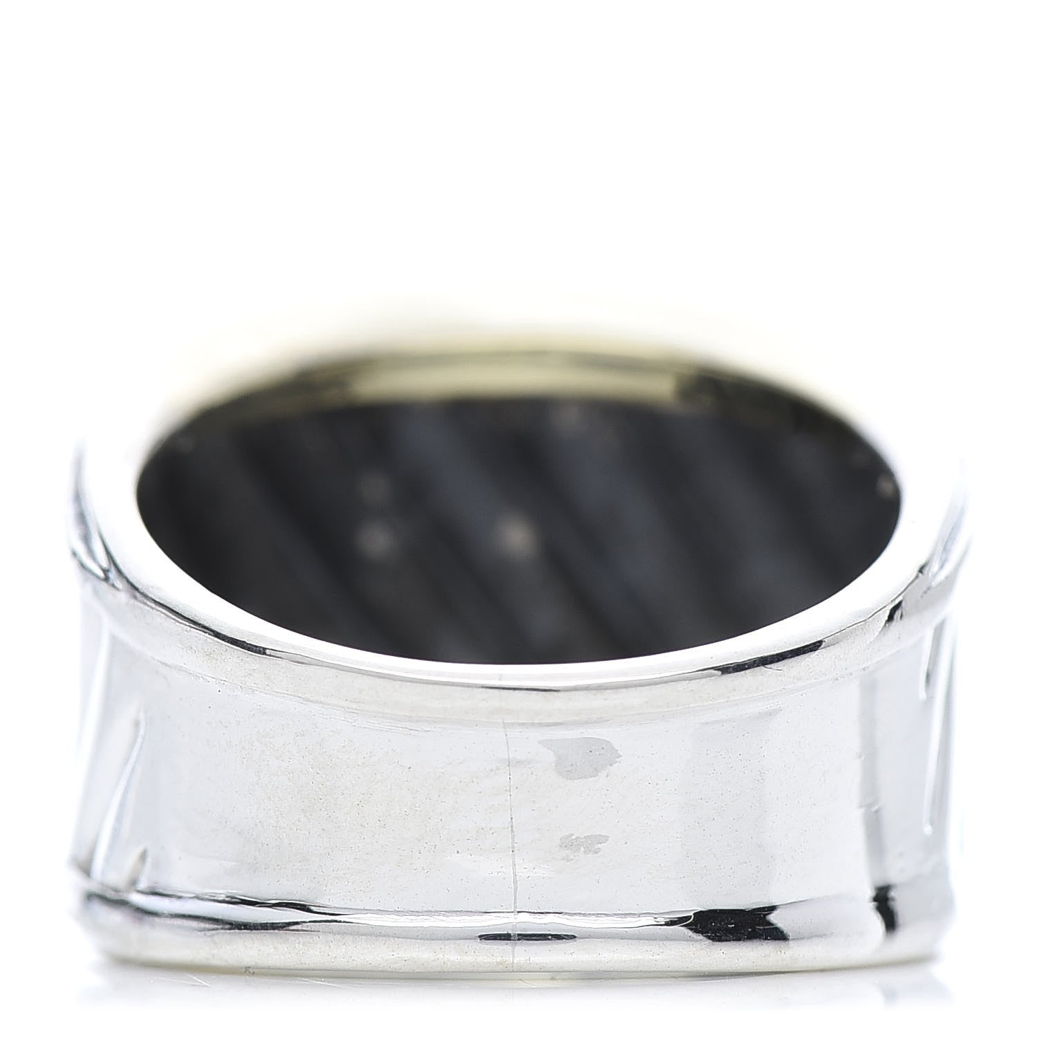 David Yurman Sterling Silver 18K Yellow Gold Cable Cigar Band Ring 50 5.5 3 of 5