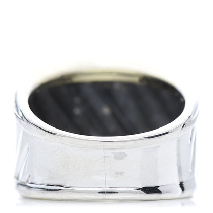 David Yurman Sterling Silver 18K Yellow Gold Cable Cigar Band Ring 50 5.5 3 of 5