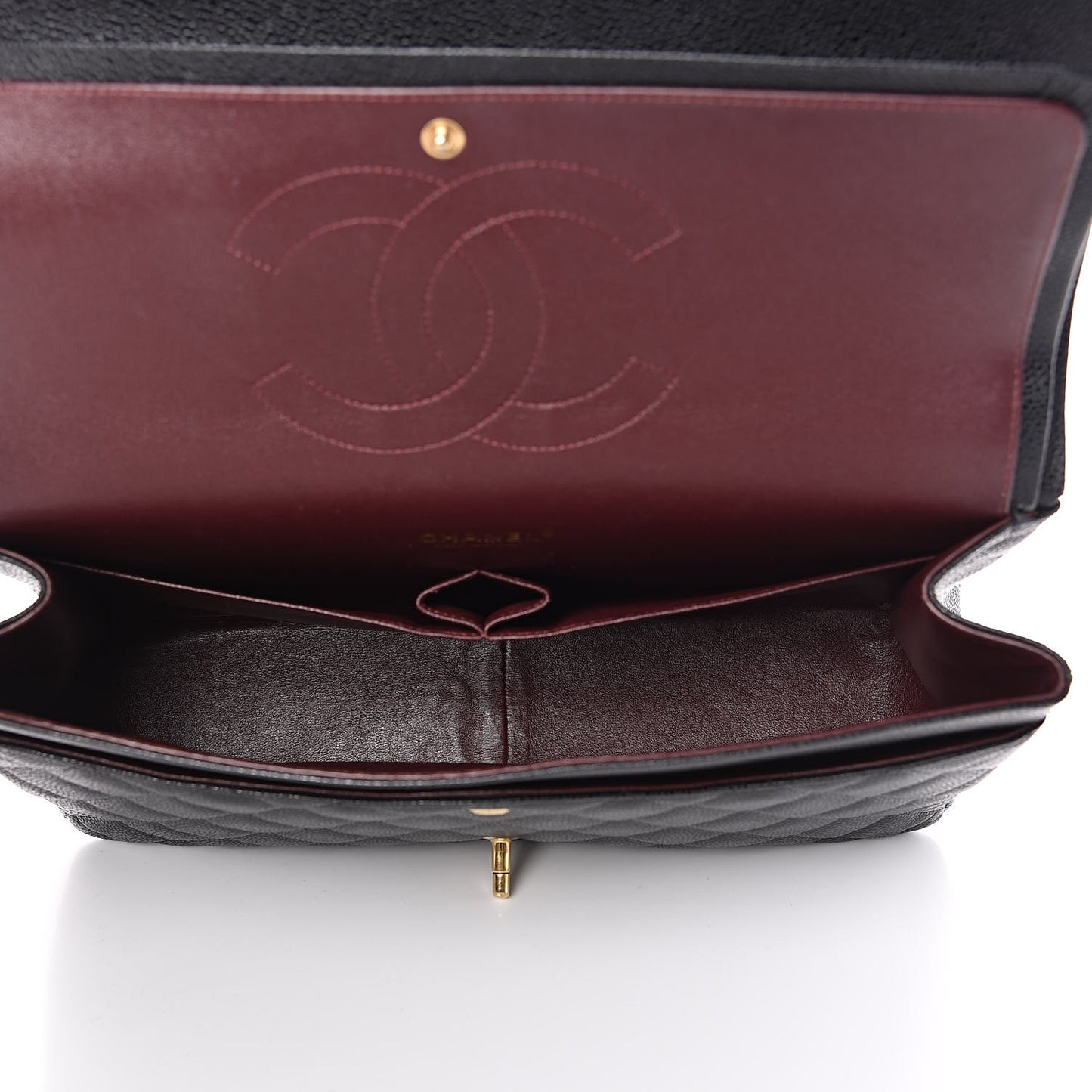 Caviar Quilted Maxi Double Flap Black