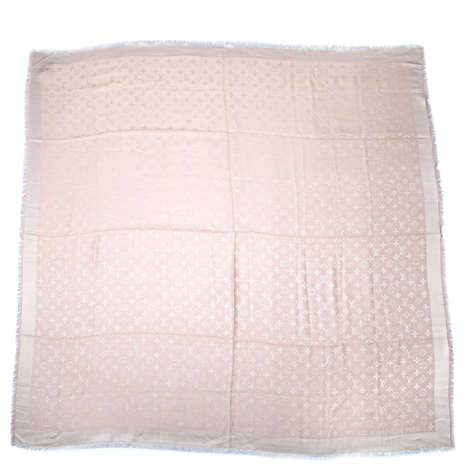 Louis Vuitton Silk Wool Monogram Denim Shawl Rose 3 of 5