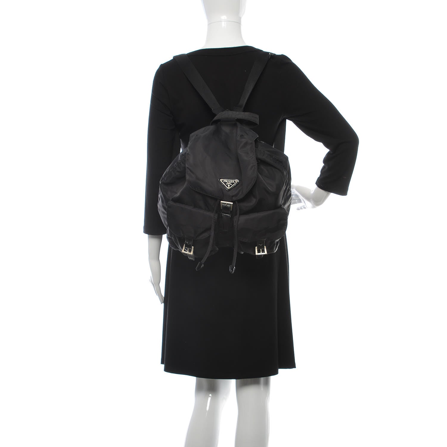 Prada Nylon Vela Medium Backpack Black 2 of 12