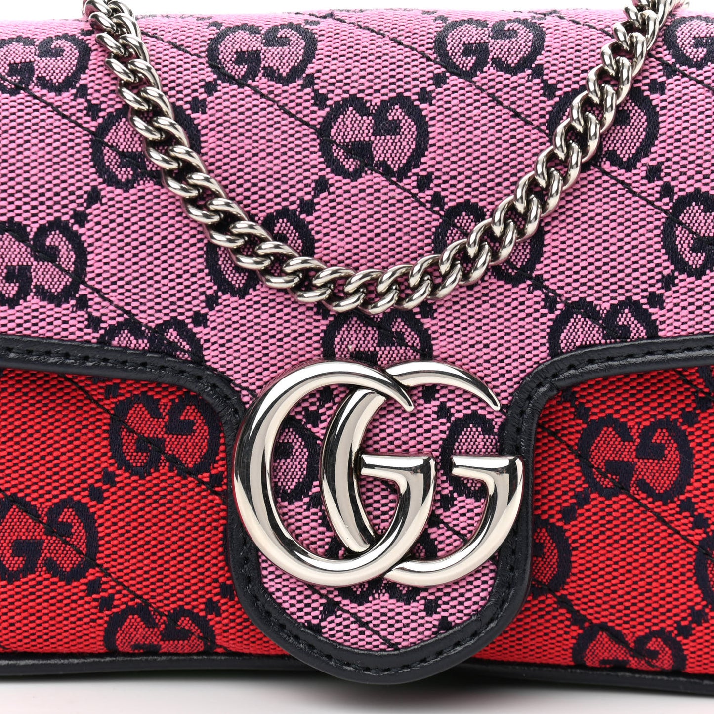 Monogram Multicolor Matelasse Diagonal Super Mini GG Marmont Shoulder Bag Pink Blue Red Yellow Green