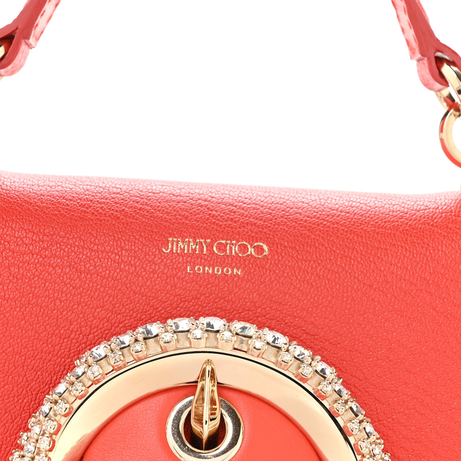 Jimmy Choo Goatskin Calfskin Crystal Mini Madeline Top Handle