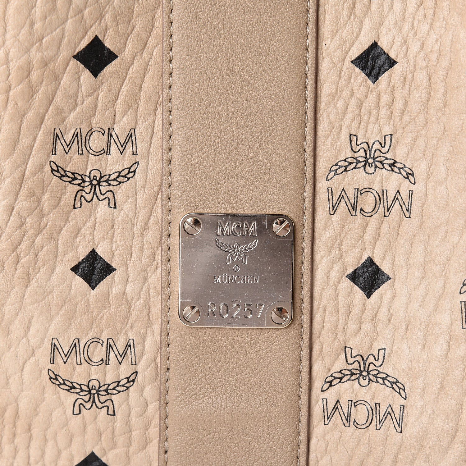 MCM Visetos Large Liz Reversible Shopper Tote Beige 15 of 15