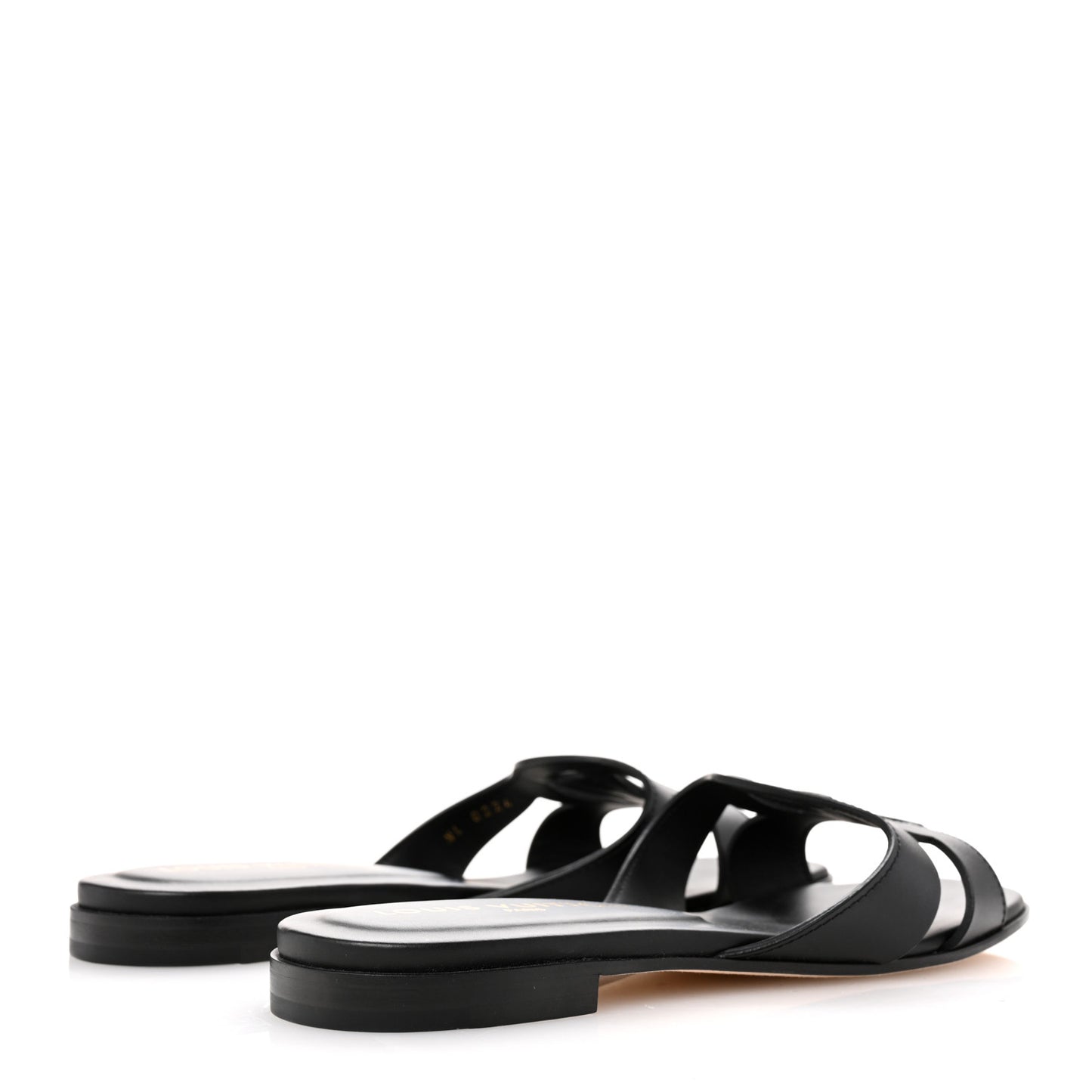 Calfskin LV Isola Flat Sandals 38 Black