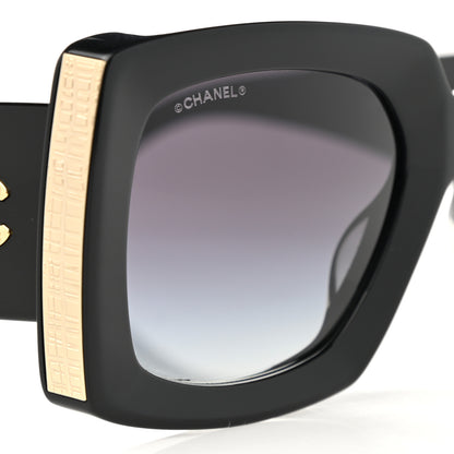 Chanel Acetate Rectangle Sunglasses 5435 Black 7 of 8