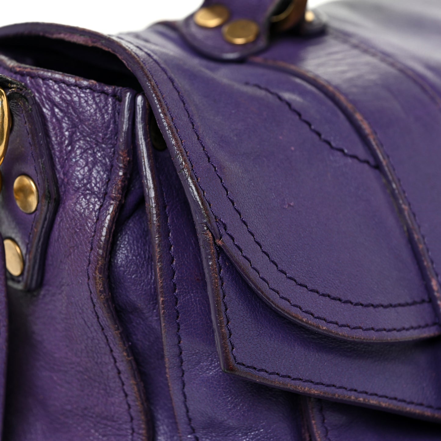 Lambskin Medium PS1 Satchel Purple Rain