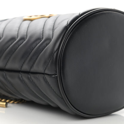 Gucci Calfskin Matelasse Mini GG Marmont 2.0 Bucket Bag Black 9 of 12