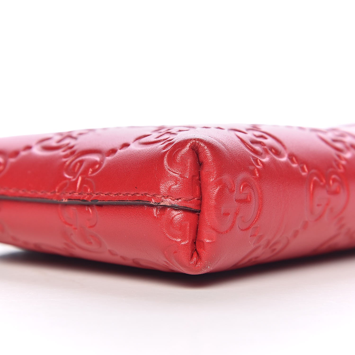 Gucci Guccissima Signature Wrist Wallet Hibiscus Red 8 of 11