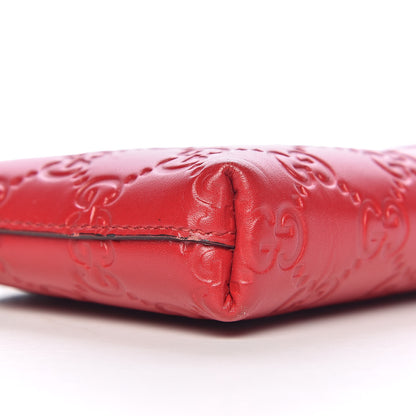 Gucci Guccissima Signature Wrist Wallet Hibiscus Red 8 of 11