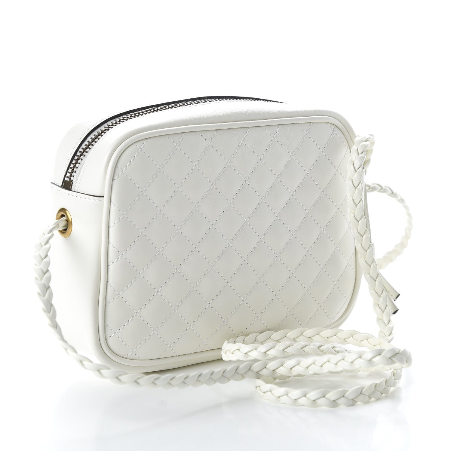 Gucci Calfskin Web Trapuntata Mini Shoulder Bag Off White 3 of 10