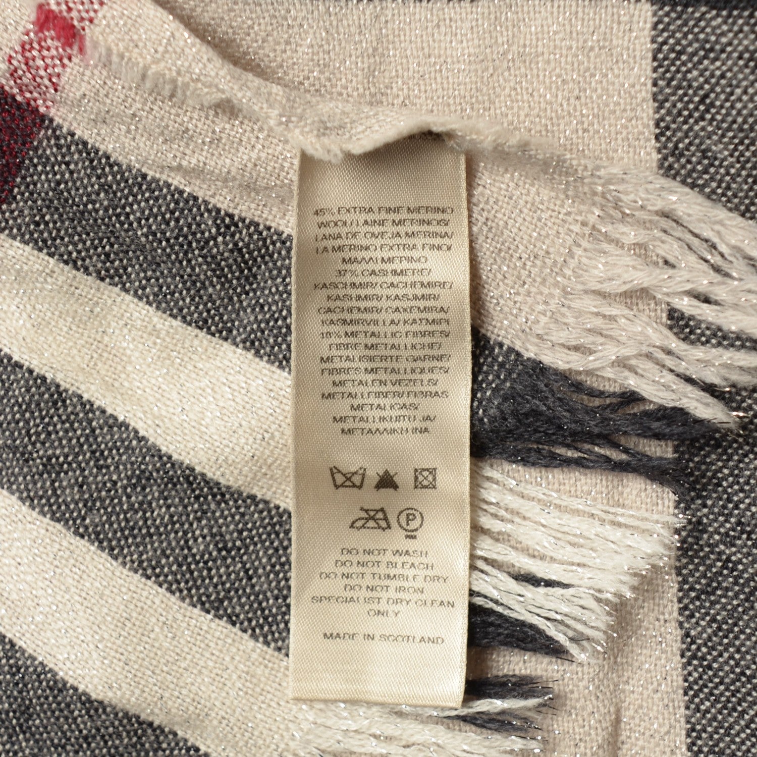 Burberry Merino Wool Cashmere Check Lightweight Scarf 9 of 12