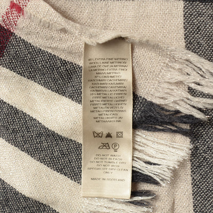 Burberry Merino Wool Cashmere Check Lightweight Scarf 9 of 12