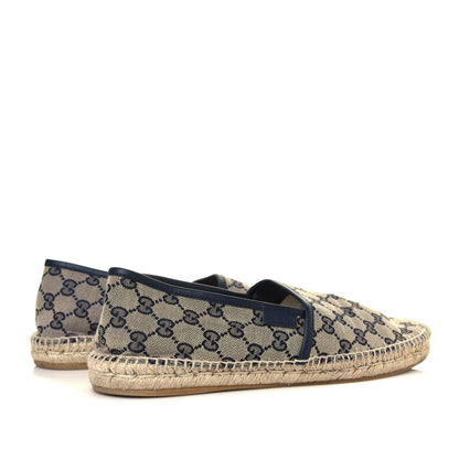 Gucci Monogram Miro Soft Calfskin Mens Espadrilles 10 Beige Blue 4 of 7