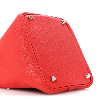 Hermes Taurillon Clemence Picotin Lock 18 PM Rouge Tomate 9 of 14