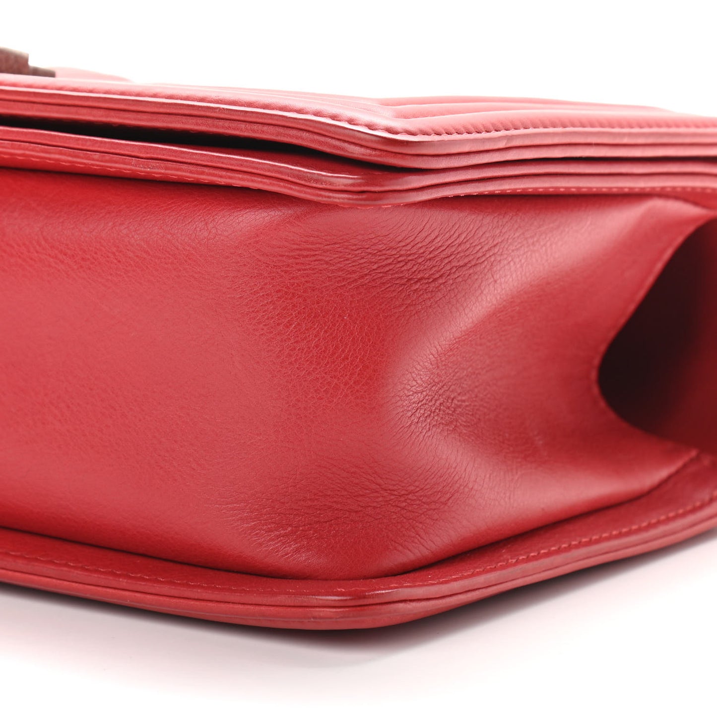 Calfskin Quilted Medium Boy Flap Red