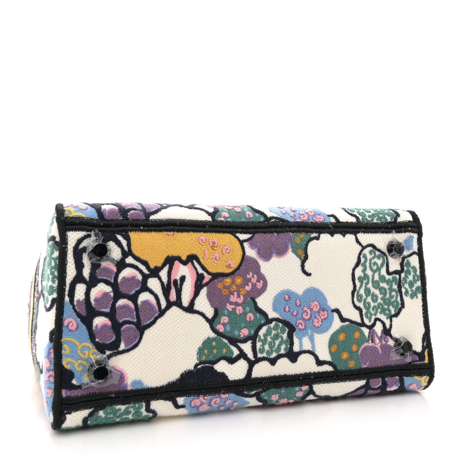 Christian Dior Canvas Embroidered Ciel De Reve Medium Lady D-Lite Latte Multicolor 4 of 11