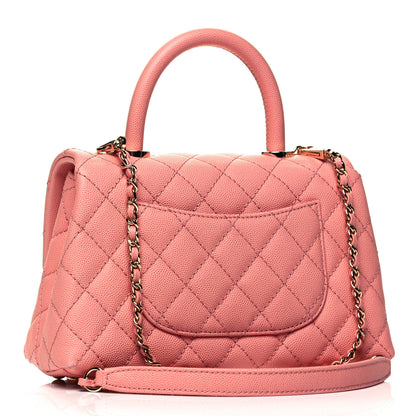 Chanel Caviar Quilted Mini Coco Handle Flap Pink 3 of 9