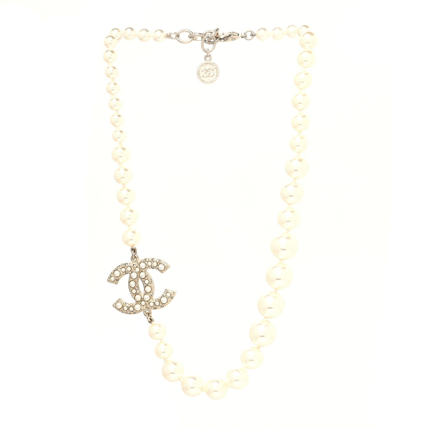 Pearl CC 100th Anniversary Necklace Light Gold