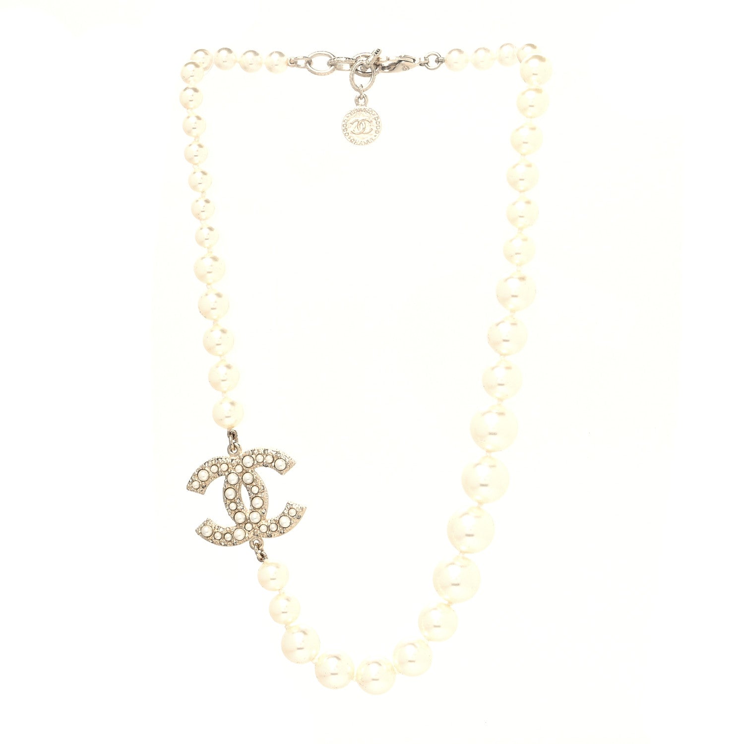 Chanel Pearl CC 100th Anniversary Necklace Light Gold 2 of 3